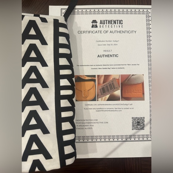 Marc Jacobs crossbody w/ COA The Covered J Marc Small Saddle Bag w/ dust bag - Picture 14 of 14